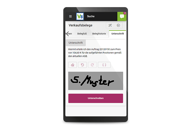 VARIO WebApp Angebotserfassung auf dem Smartphone