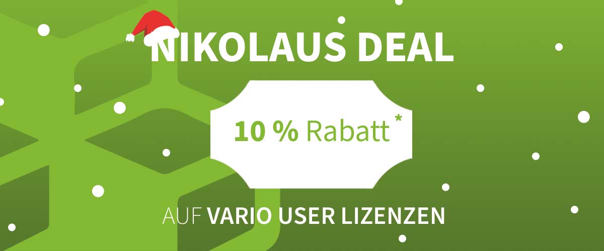 Nikolaus Deal: 10 % Rabatt* auf VARIO User Lizenzen